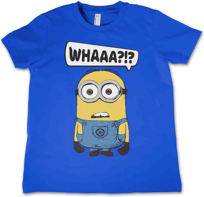 Minions Kinder Tshirt -Kids tm 4 jaar- Whaaa?!? Blauw