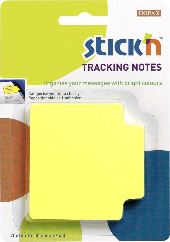 Stick'n Bladwijzer - Bookmark - Sticky Notes - 70x70mm - Neon Geel - 50 Index tabs
