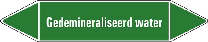 Gedemineraliseerd water leidingmarkering op vel 126 x 26 mm - 5 per vel