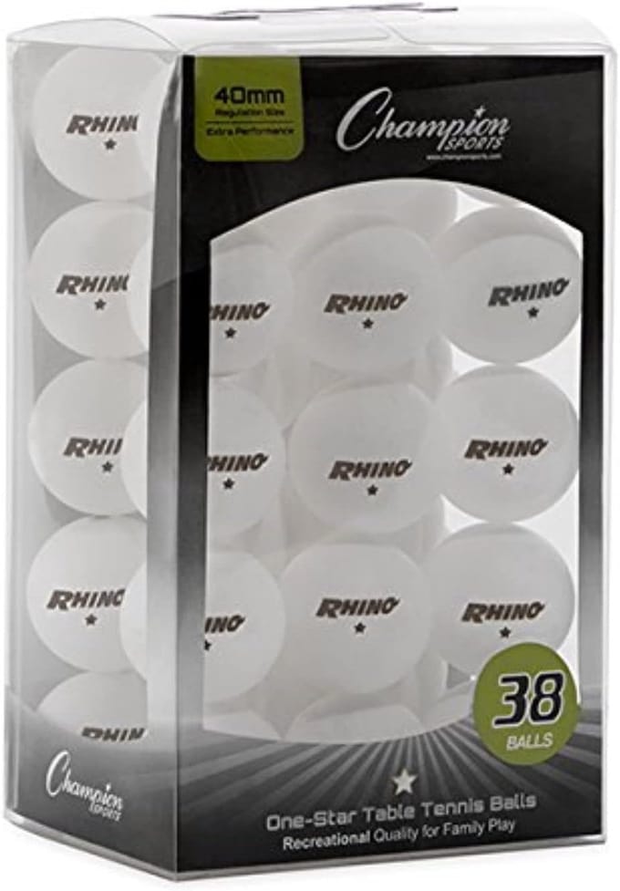 Tafeltennisballen 1 ster wit 38 stuks