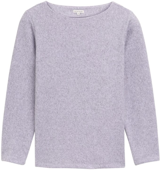 Tom Tailor - Plus Size - Zacht aanvoelend sweatshirt met knoopdetails - Maat 48 - soft lavender melange