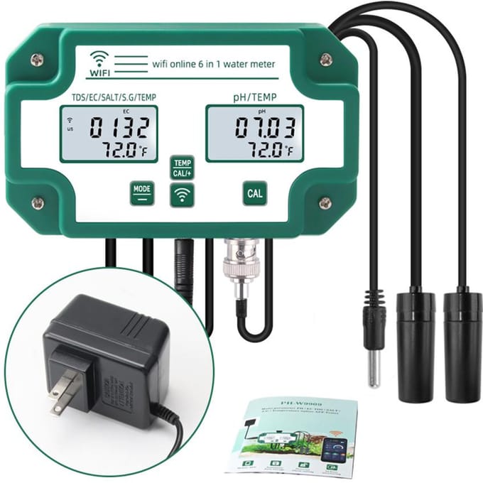 6-in-1 waterkwaliteitstester Tuya WiFi Multi-parameter waterkwaliteitsmonitor Digitaal PH/Totaal US Plug