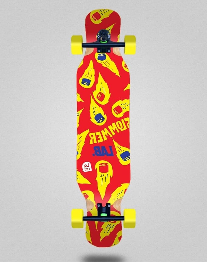 Skateboard Longboard - Compleet board - Buiten rijden - Ruim formaat - 46 x 10 inch - Multicolor