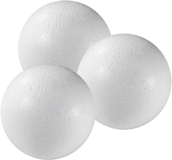 Piepschuim bol/bal - 5x - wit - D8 cm - styropor - hobby figuren - DIY - knutselen - basis materiaal