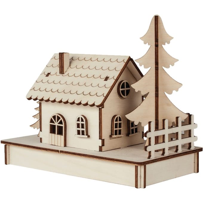 Houten bouwpakket "Huis van lichtjes
