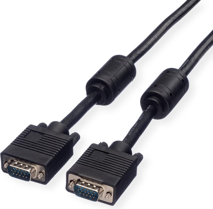 ROLINE SVGA High Quality Kabel met ferrietkernen + DDC, HD15M/M, 15pins, 6 m