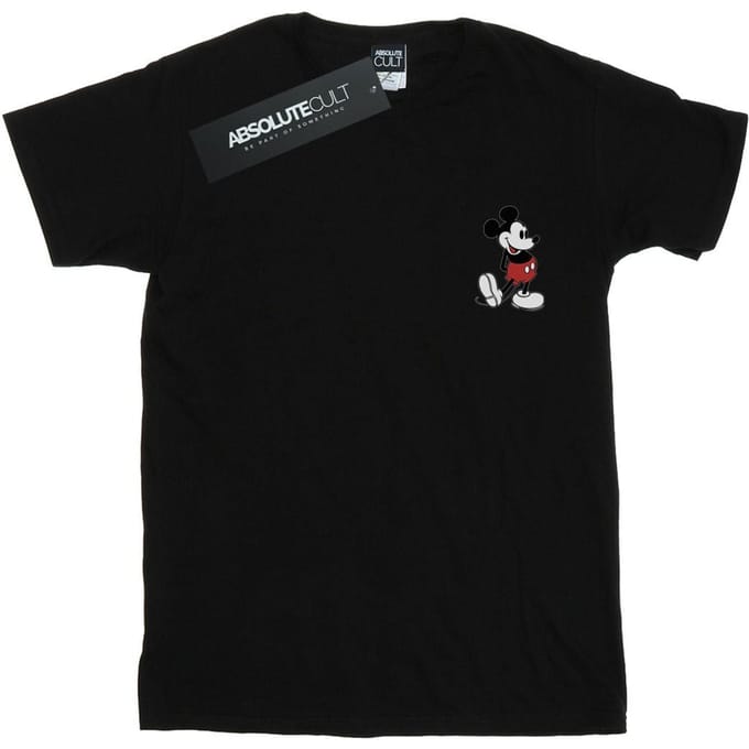 Disney Heren Mickey Mouse Kickin Retro Borst T-shirt (Zwart)