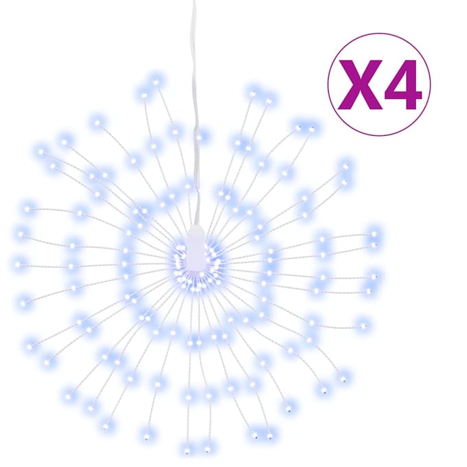 vidaXL - Kerstverlichting - vuurwerk - 4 - st - 140 - koudwitte - LED's - 17 - cm