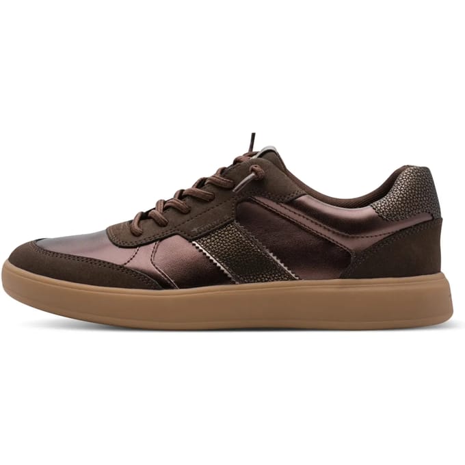 TAMARIS Essentials Dames Sneakers - MOCCA METALL.