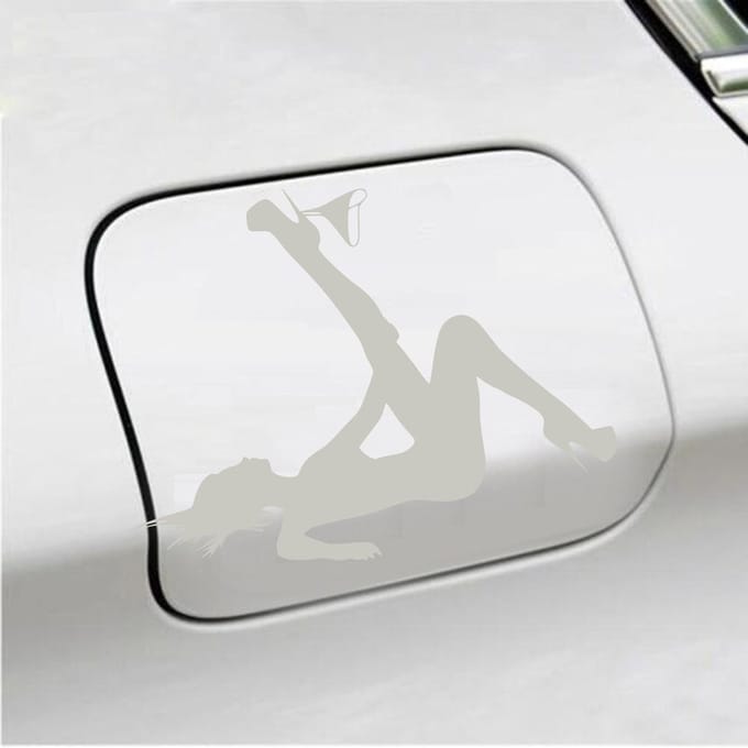 Bumpersticker - Dame Zonder Slip - 13 X 17 - Zilver