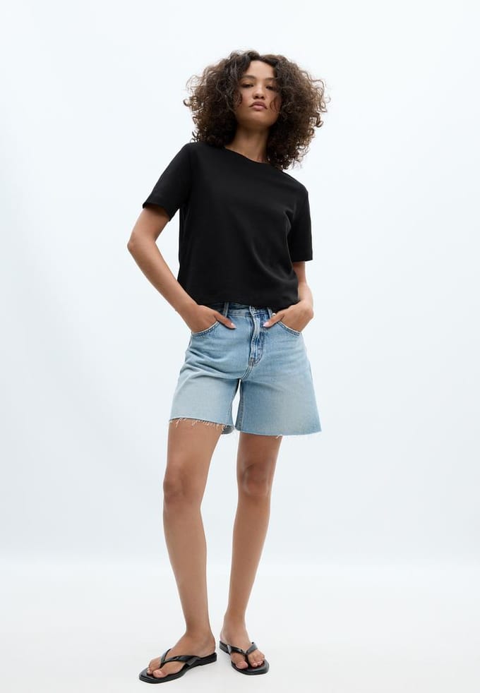 Stradivarius B01 Pack van 2 basic T-shirts regular fit met korte mouw  Zwart XS