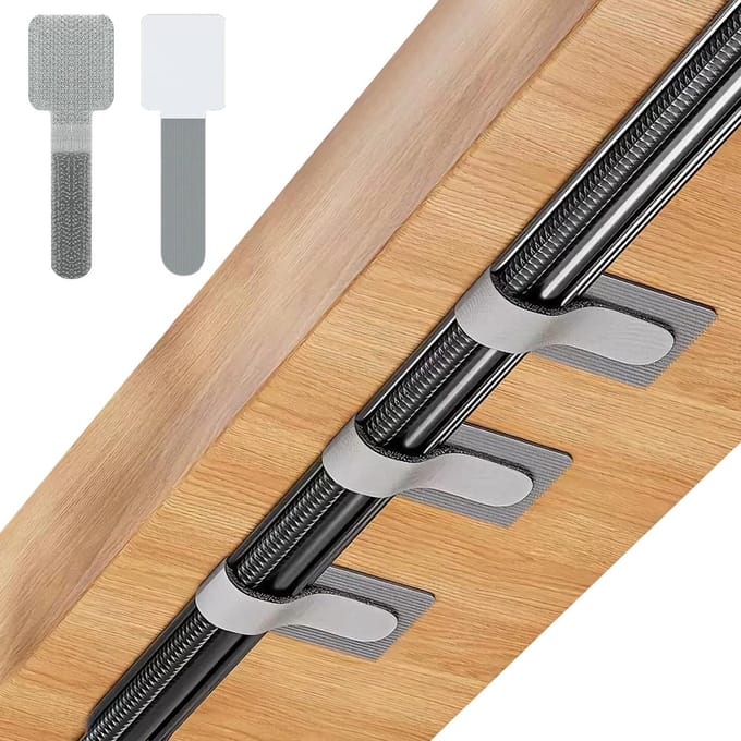 50 Pcs Under Desk Cable Management - Self Adhesive Cable Clips - ShopVlot