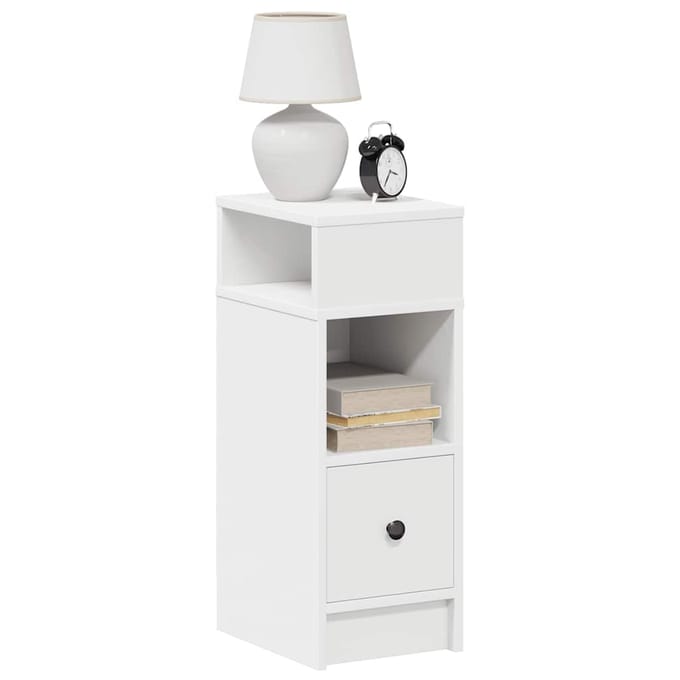 vidaXL - Nachtkastjes - 2 - st - met - lade - 25x31x66 - cm - wit