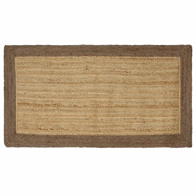 vidaXL - Gebied - Tapijt - Grijs - en - natuurlijk - 100 - x - 200 - cm - Jute