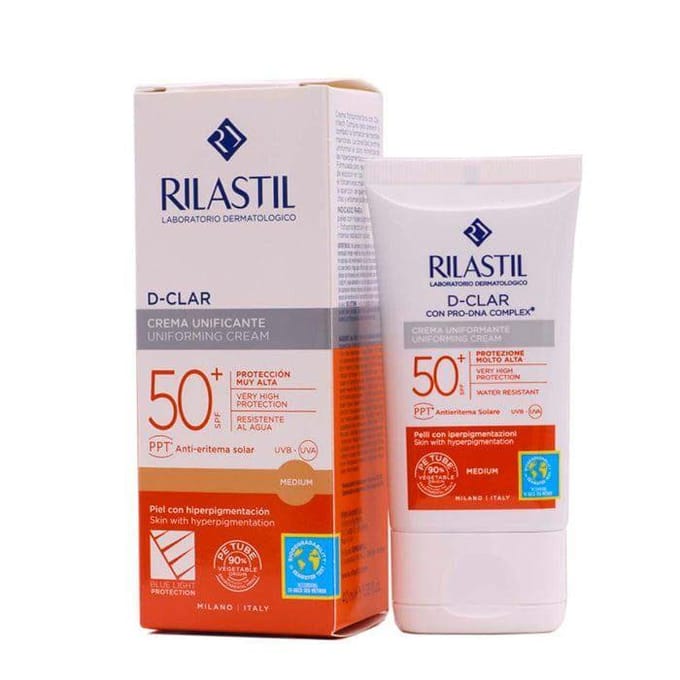 Anti Bruine vlekken Zonnebrandlotion Rilastil Sun System D-Clar Spf 50+ Medium (40 ml)