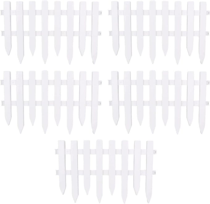 Decoratieve Tuinrand - Hekpanelen Tuin - Bloembed Afscheiden - Weerbestendig Kunststof - 5 Stuks - Wit