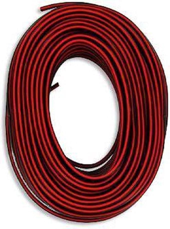Luidsprekersnoer 2x1,5mm - zwart/rood - 25m