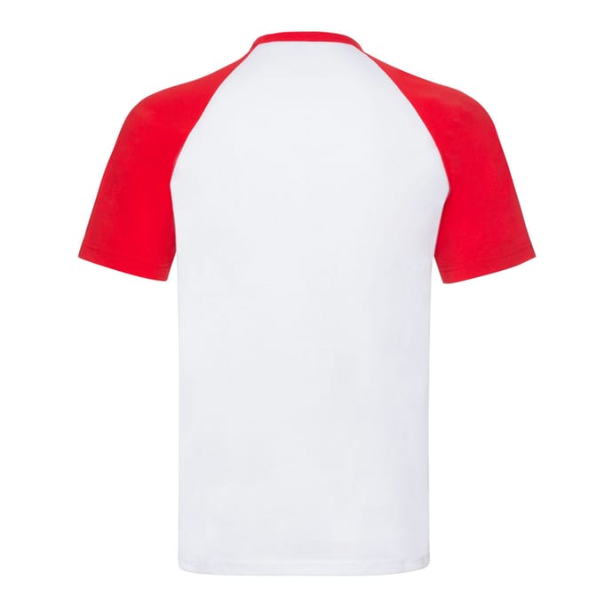 Fruit of the Loom Heren Valueweight Baseball T-shirt (Wit/rood)