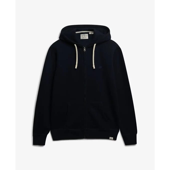 Superdry Monogram Geborduurde Zip Hoodie Blauw Grootte: S