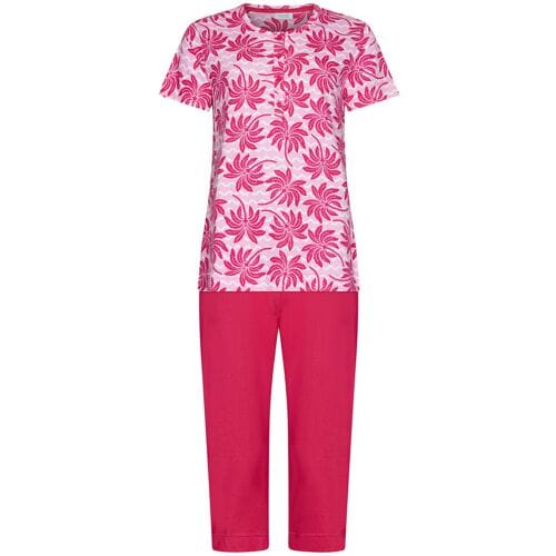 MyRebelle - Pyjama - Palm Springs - Bio Katoen - Roze - Knoopsluiting - Maat 36