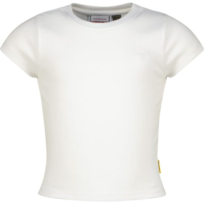 Vingino Girls Basic-crop Rib Tee T-shirt Real White Größe: 2 | T-Shirts Outlet | kids | Weiß
