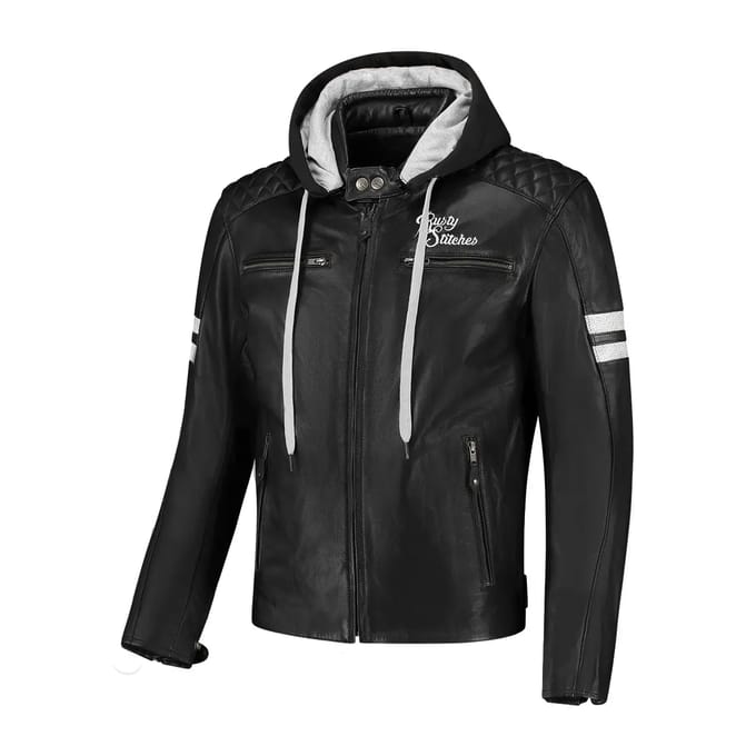 Motorcycle leren jack met capuchon Rusty Stitches Jack Jari V2