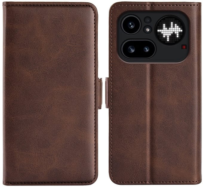 MobyDefend Hoesje - Geschikt voor Nothing Phone (4a) Pro - Luxe Wallet Book Case (Sluiting Zijkant) - Bruin