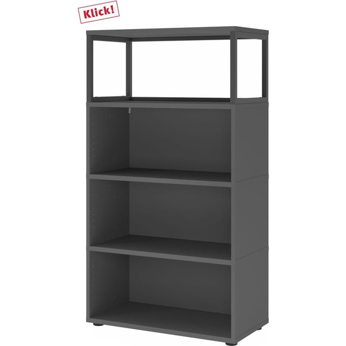 FlexWall | 4 OH | 3x kast + frame | met verstelbare poten - Grafiet