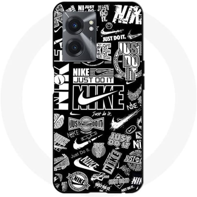 Coque - Nike - Realme V23 - Souple - Noir et blanc - Nike air logo, Nike Graffiti blanc