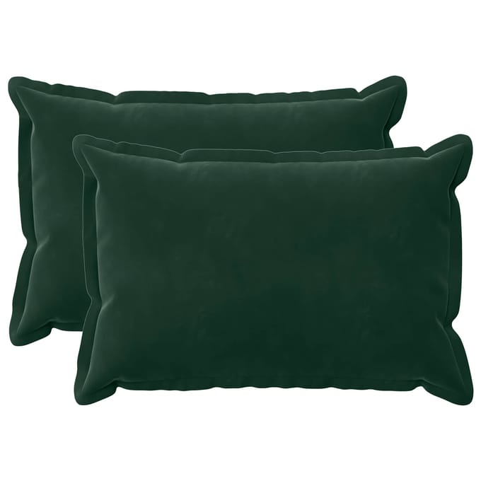 vidaXL - Kussensloop - 2 - st - HOUTEN - Donkergroen - 50 - x - 70 - cm - Fluweel