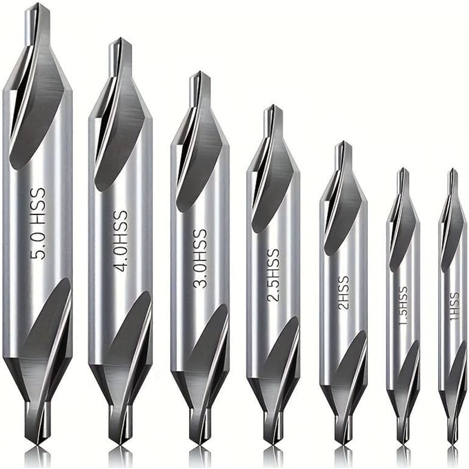 5 stuks/7 stuks Centerboor Set 60 Graden Hoek Centerboor Kit Draaibank Metaalbewerking Stomp Gereedschap 7PCS