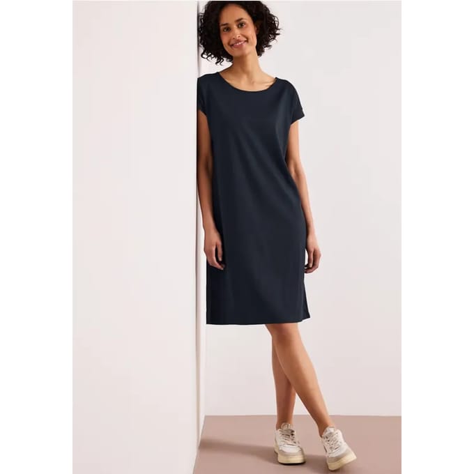 Knielange jersey jurk