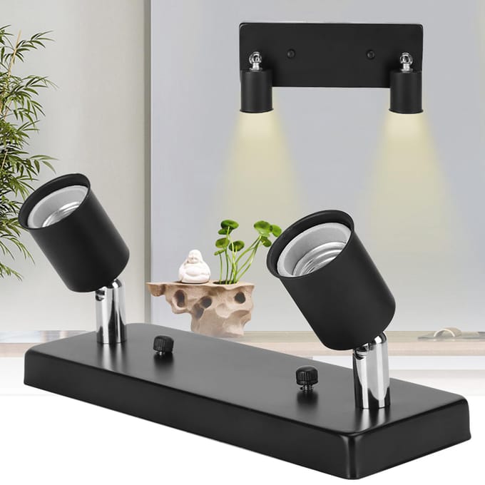 Elegante E27 Lampvoet met Rechthoekige Draaivoet DIY Accessoires voor Plafond WandlampZwart zwart