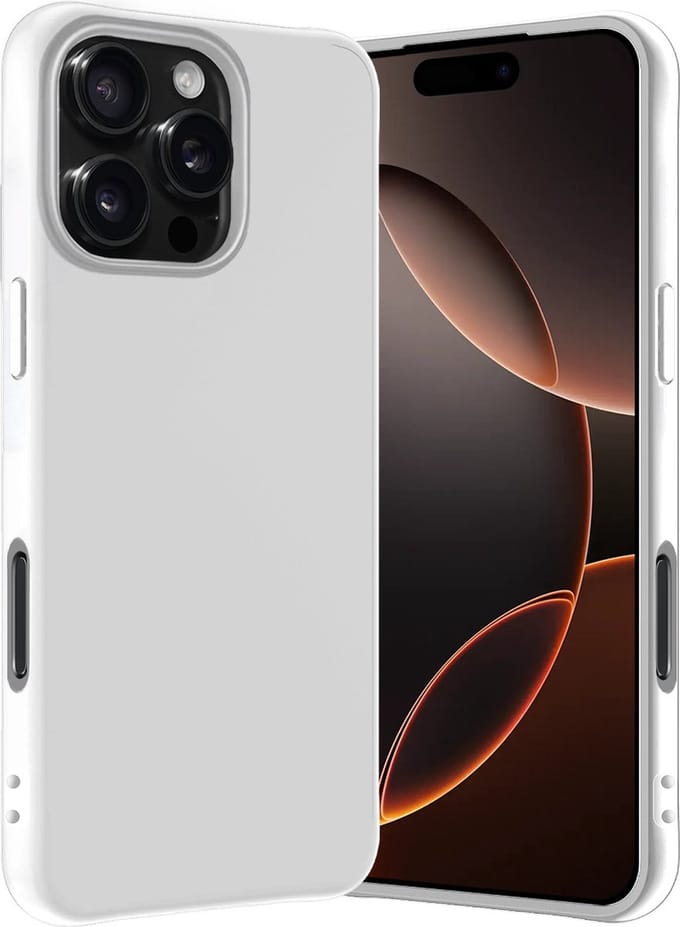 Hoes - Geschikt voor Apple iPhone 16 Pro Max - Sterk & Shockproof - Hoesje Cover - Siliconen Case - Wit