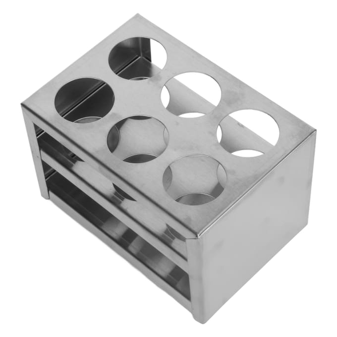 Reageerbuishouder 304 roestvrij staal 6 gaten 3-laags laboratoriumstandaardrek voor 32 mm buizen gray