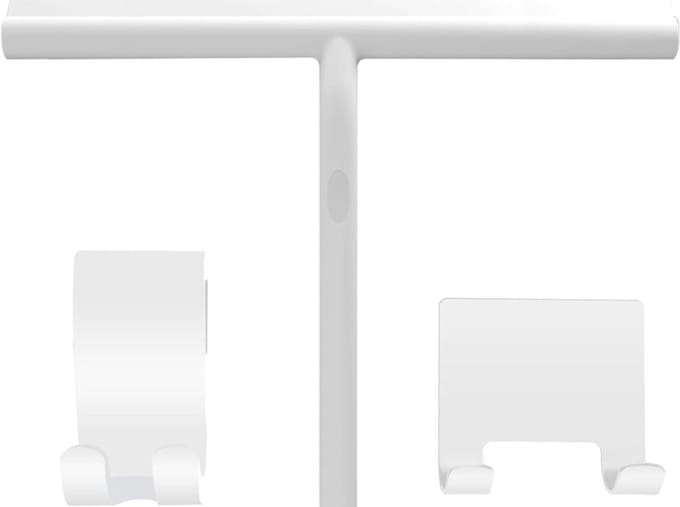 Famanu - Witte multifunctionele siliconen raamtrekker met 2 haken, 33 inch