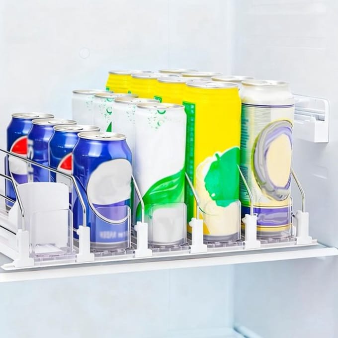 Allecto - Drank Organizer - Verstelbare soda blikjesdispenser - Wit
