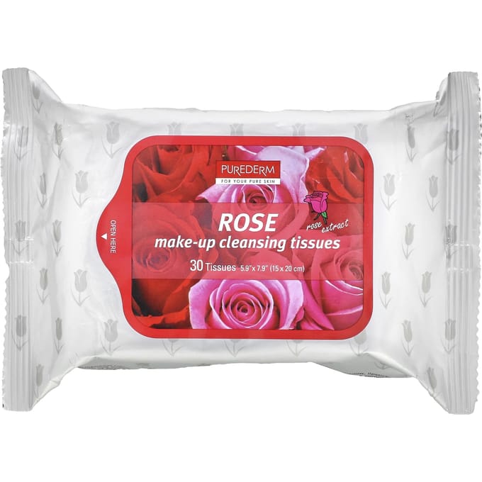 Make-up Reinigingsdoekjes, Roos, 30 Doekjes pink