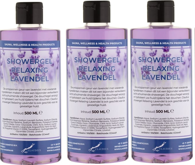 Douchegel Relaxing Lavendel 500 ml - met klepdop - set van 3 stuks - Showergel