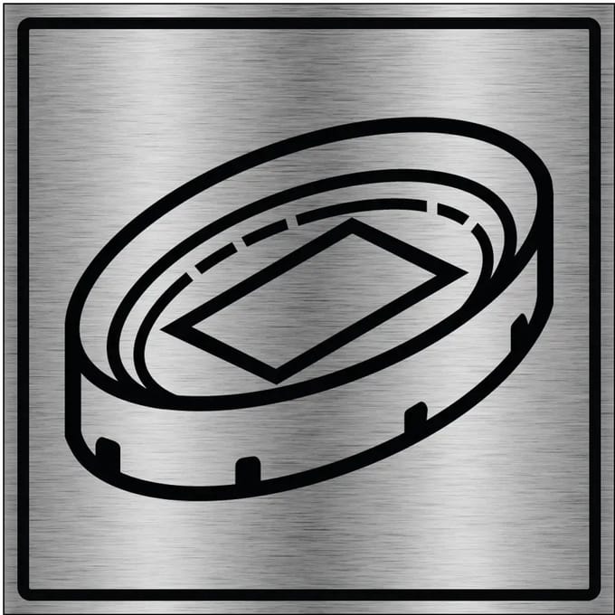 Stadion bord - gecoat brushed aluminium | 30 x 30 cm