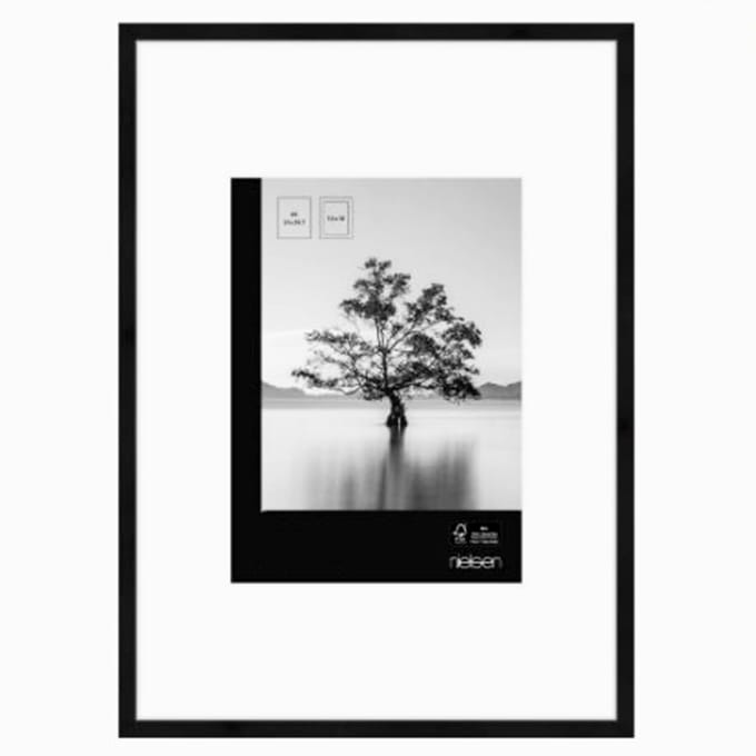 Nielsen - Aluminium incl Passe-Partout - Zwart - A4 / 13 x 18 cm