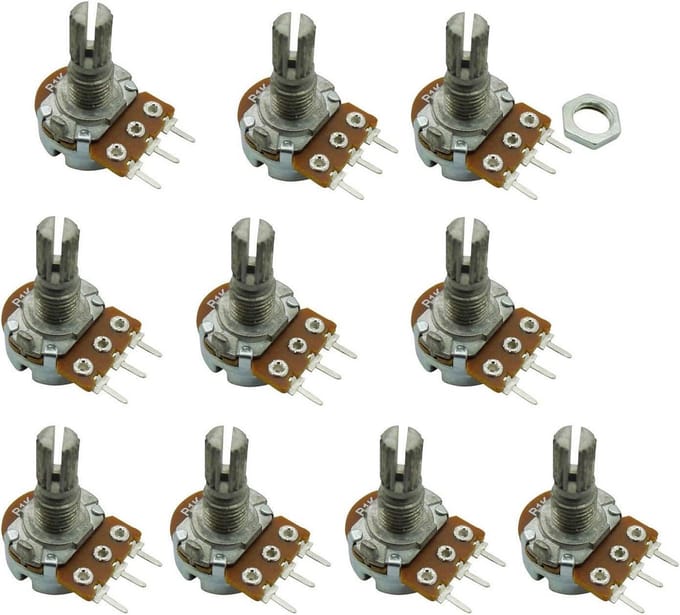 10 Stuks 1K Ohm Lineaire Rotary Potentiometer met 15mm Schacht