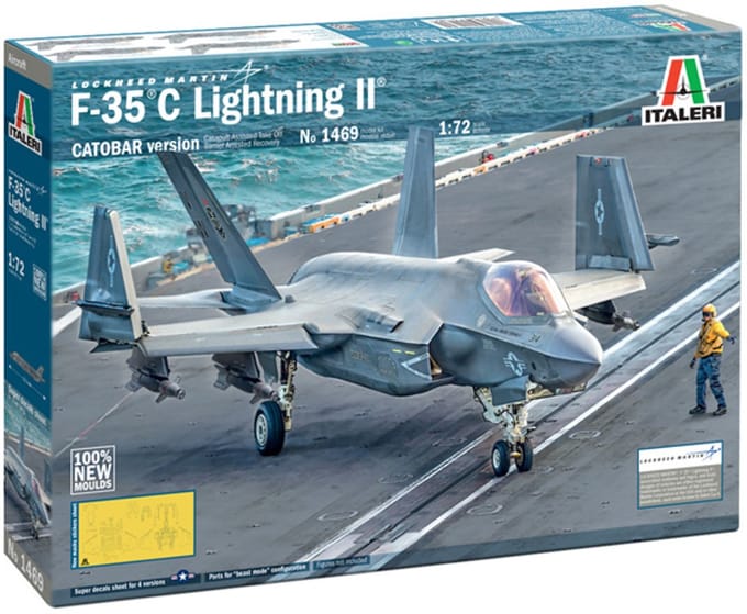Italeri Modelbouwpakket Vliegtuigen - 1469 Lockheed F-35C Lightning II - Straaljager Plastic - 1:72 - Modelbouw