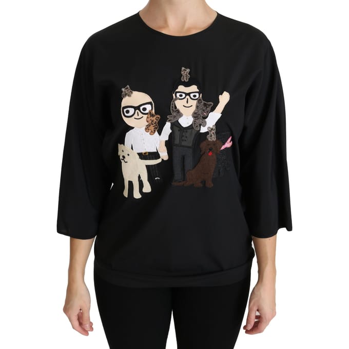 Dolce Gabbana Zwarte Zijden Top