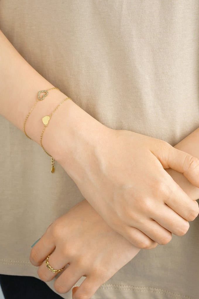 Armband - 2 stuks - Set van 2 armbandjes met hartjes