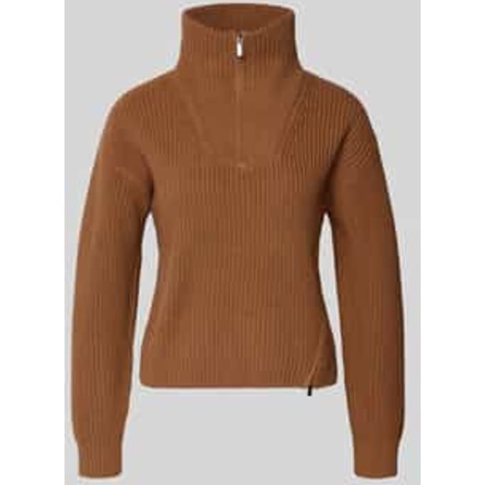 Gebreide pulllover met opstaande kraag en ritssluiting