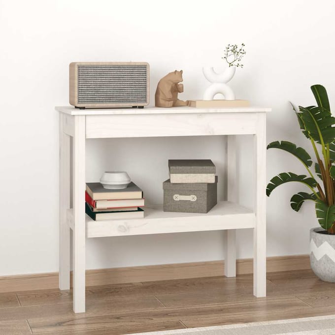 vidaXL - Wandtafel - 80x40x75 - cm - massief - grenenhout - wit