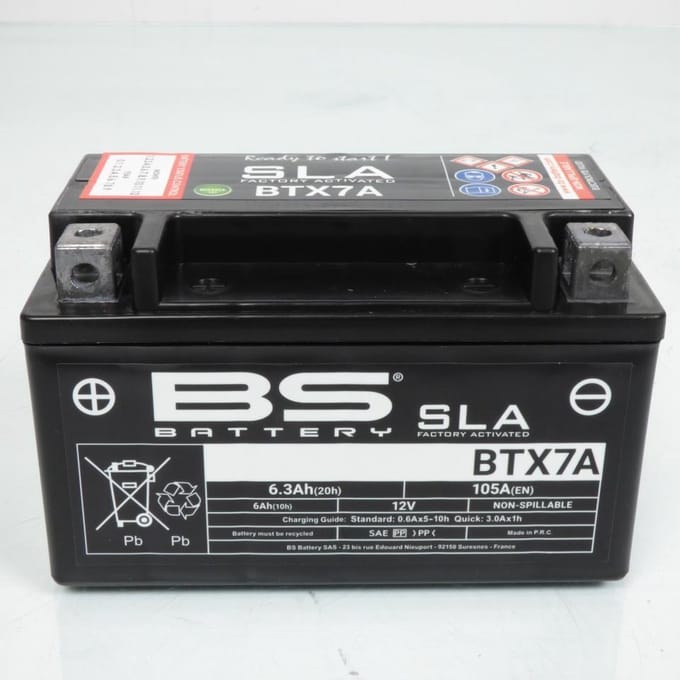 SLA BS-accu voor scooter SYM 50 Symphony S 2010 tot 2012 YTX7A / 12 V 6,3 Ah nieuw