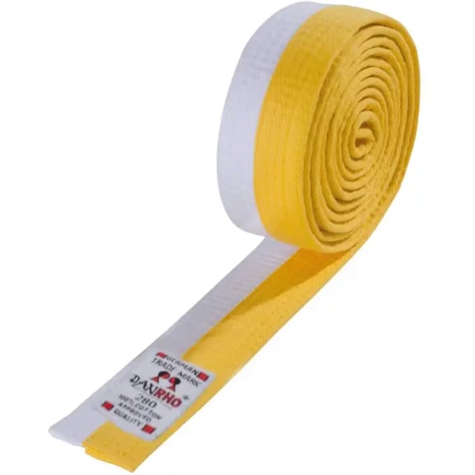 Wit/gele budo-riem Danrho