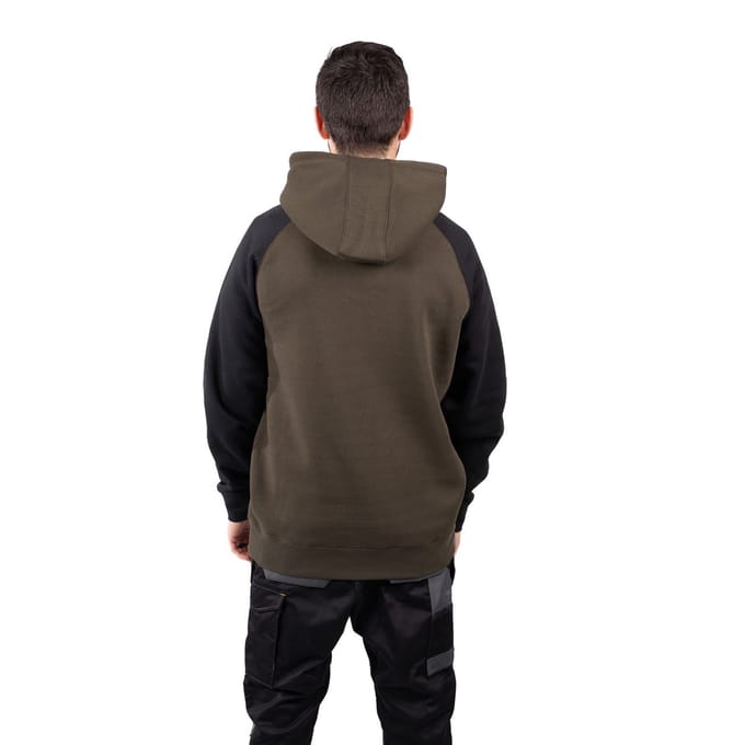 Caterpillar Raglan Katoenen Heren Mos Groen Hoodie Sweatshirt